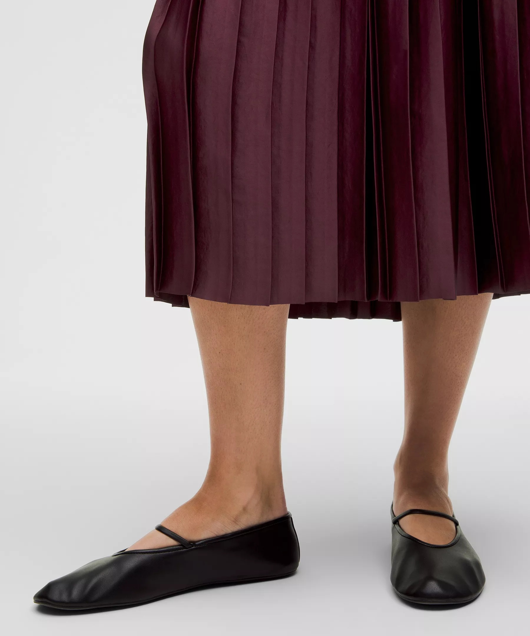 Satin Pleated Midi Skirt - 6