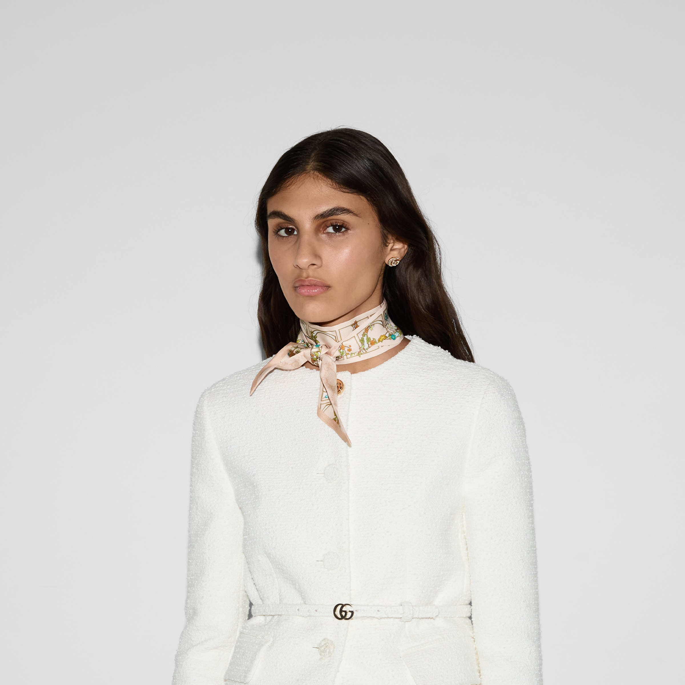 Printed silk neck bow - 4