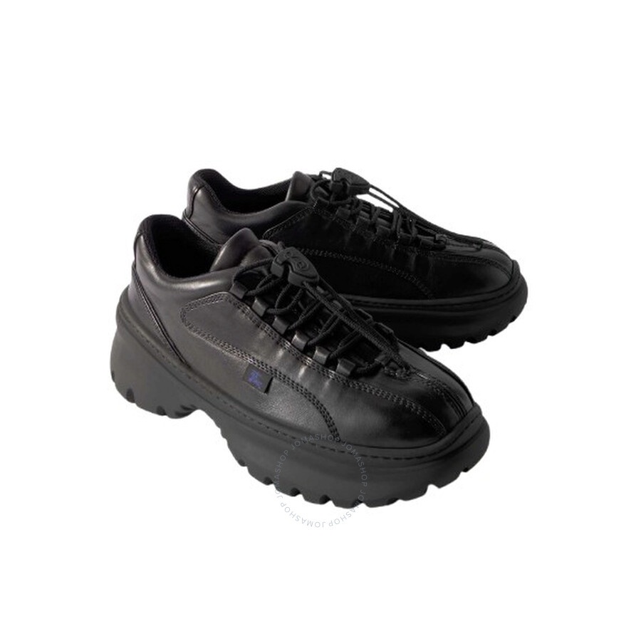Burberry Leather Scoot Lace-Up Sneakers - 2