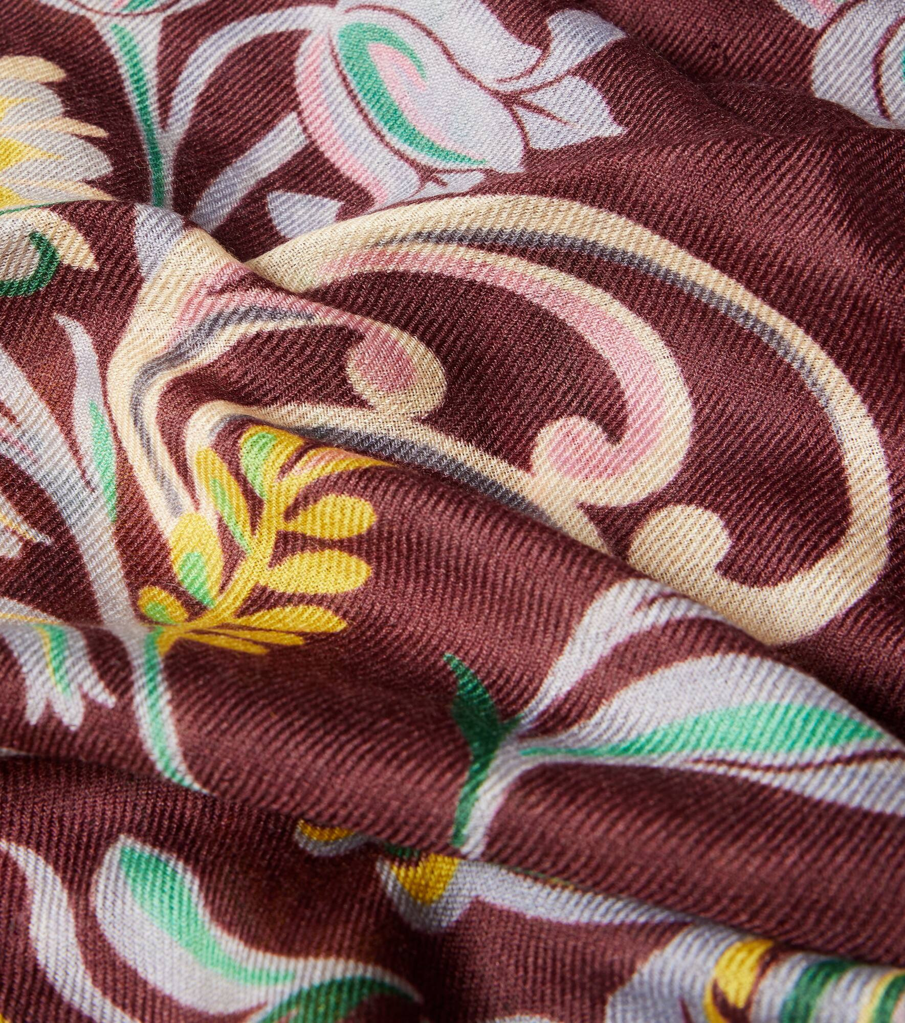 Printed wool cashmere and silk scarf - 4