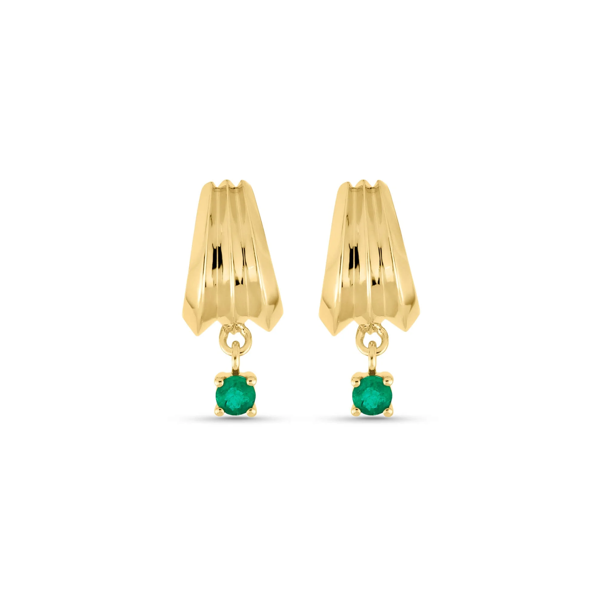 Whitney Emerald Drop Earrings - 1