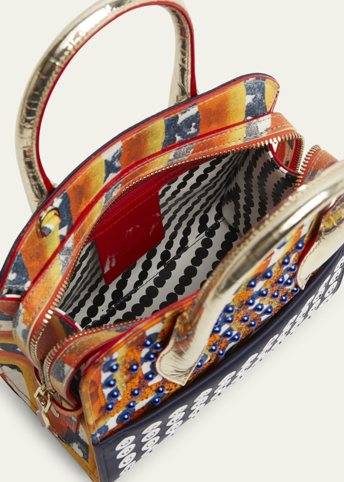 Eloise Mini Top-Handle Bag in Gaagal Embellished Satin and Leather - 3