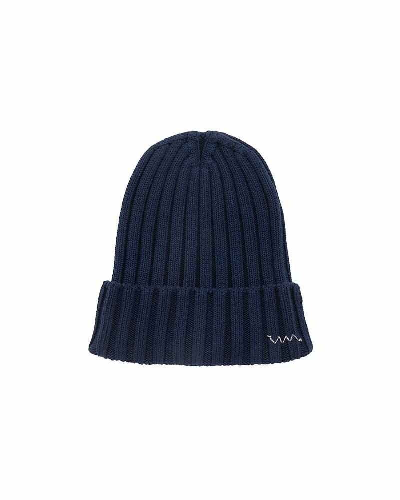 KNIT CAP COTTON NAVY - 1