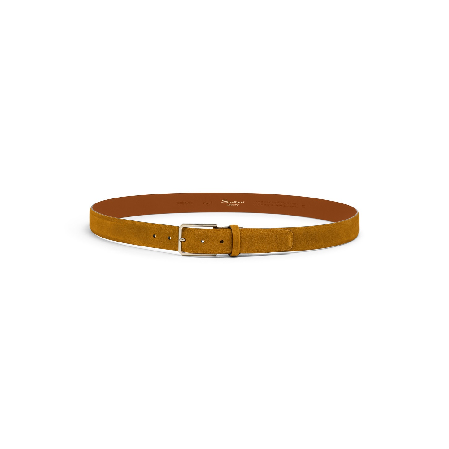 Men's yellow suede adjustable belt - 3