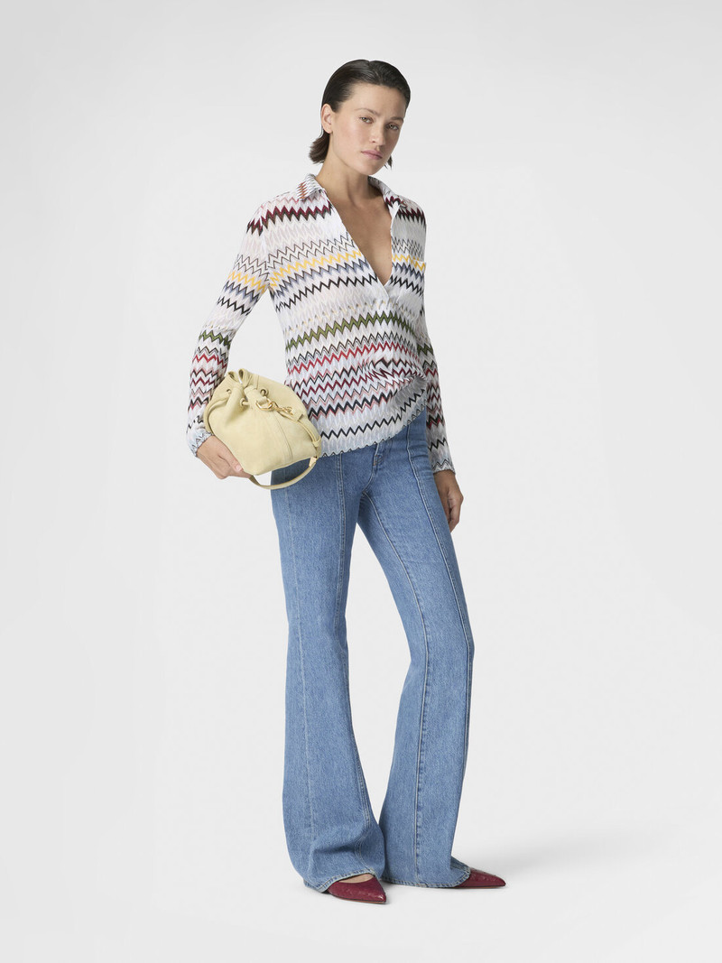 Missoni Zigzag Cotton and Viscose Blouse with V-Neckline outlook