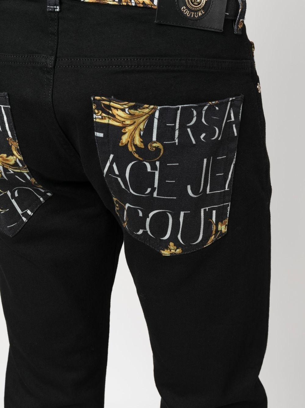 baroque-print slim-cut trousers - 5