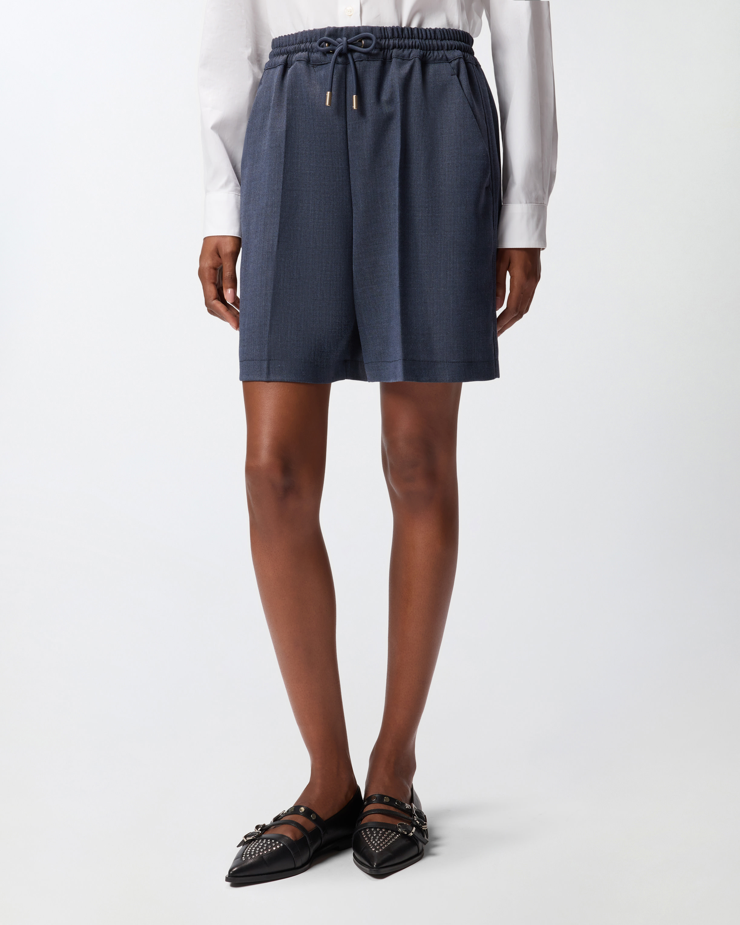 TEXTURED WOOL SHORTS - 3