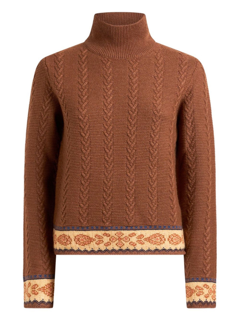 cable-knit patterned sweater 1