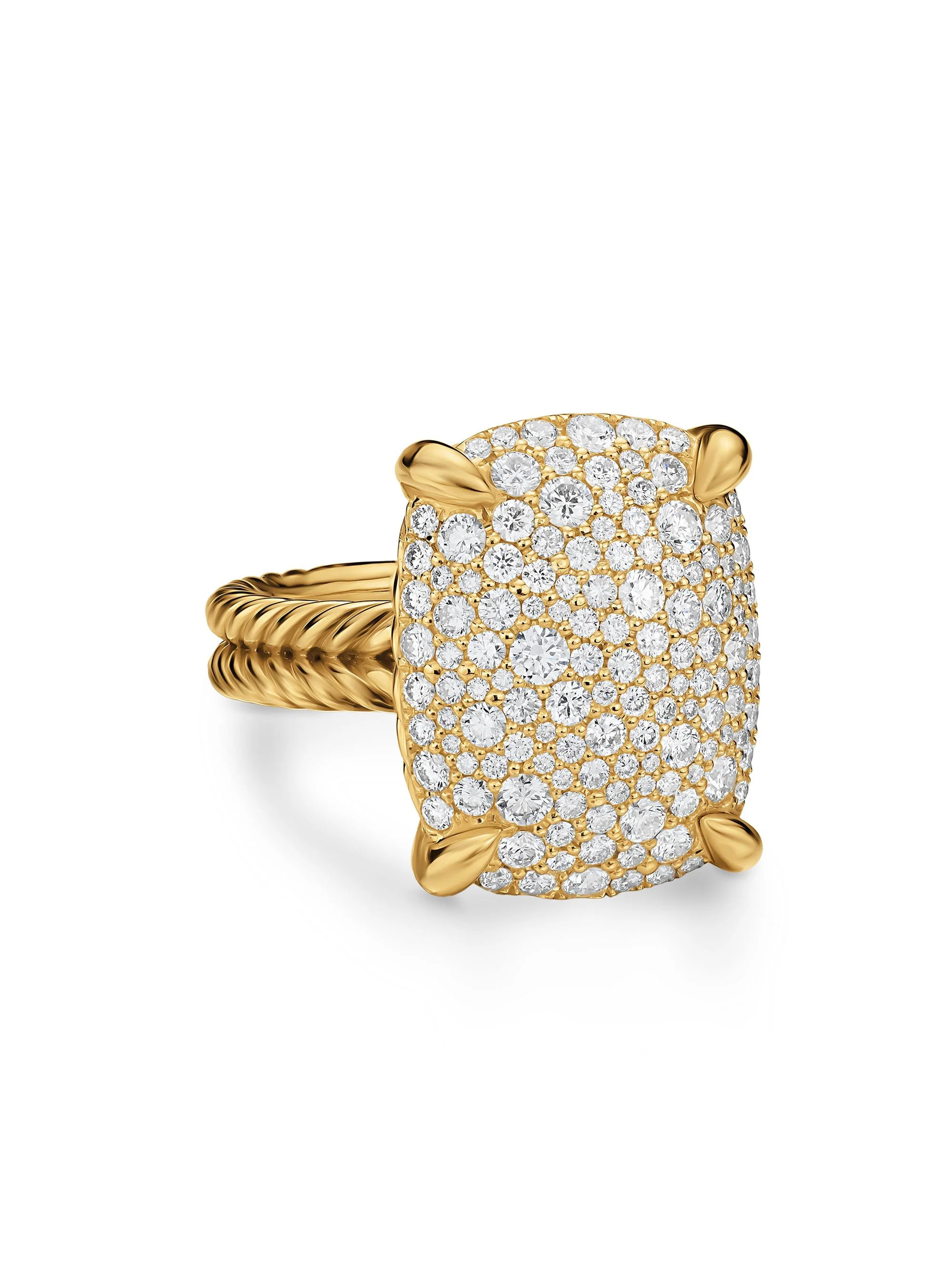 Women's Chatelaine Elongated Ring in 18K Yellow Gold - Diamond - 1