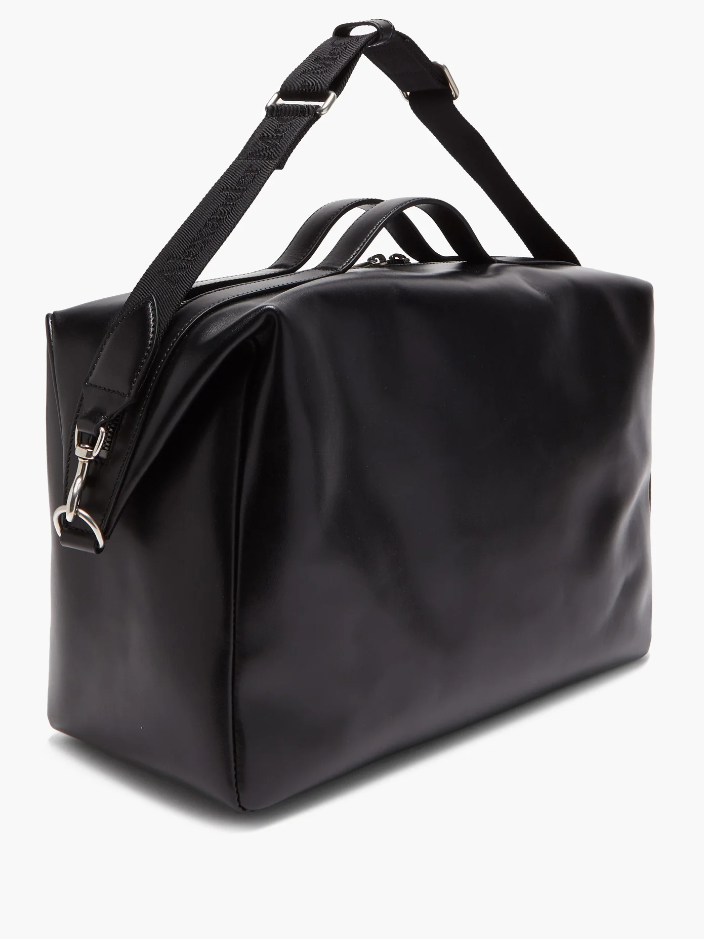 Logo-embossed leather holdall - 4