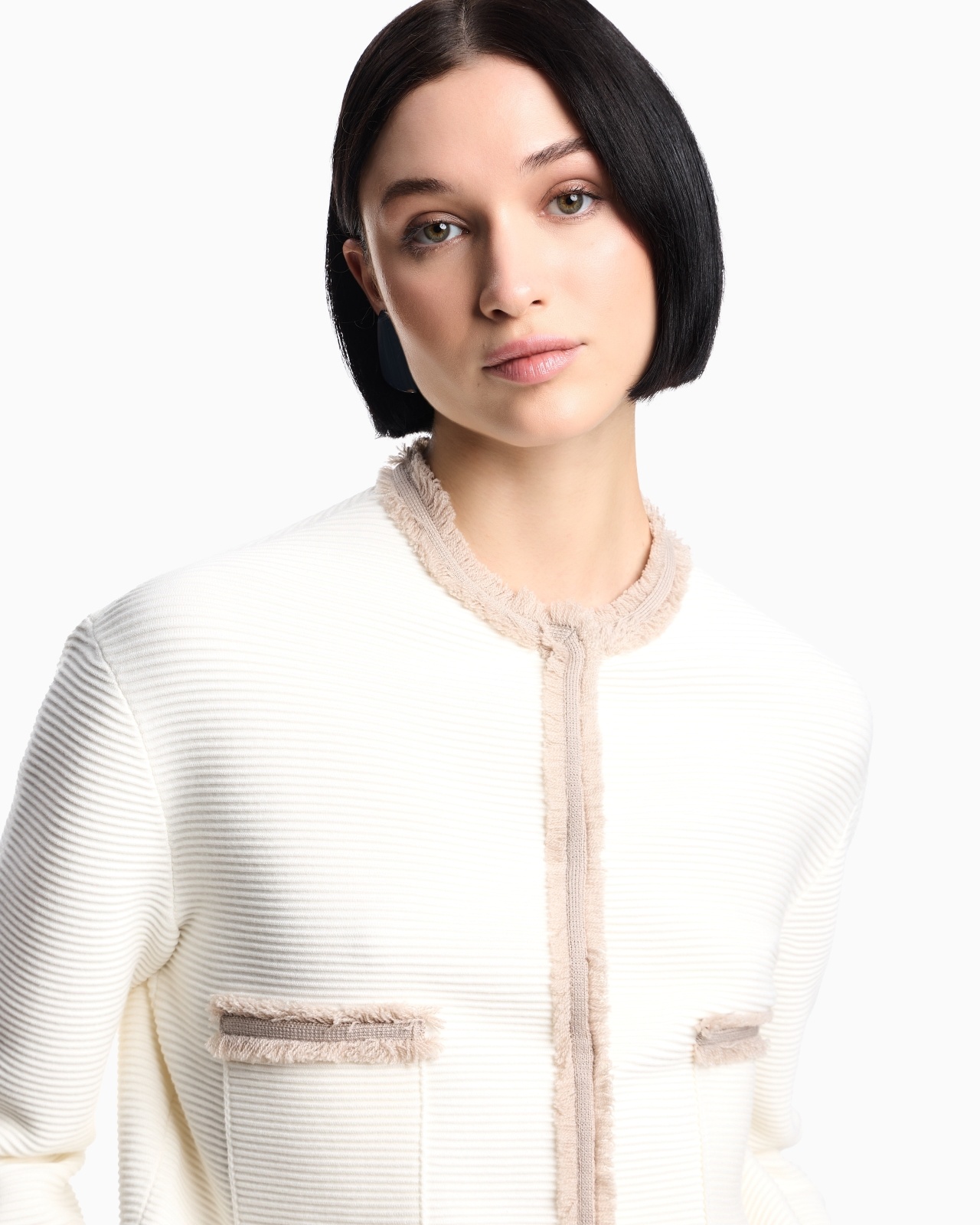 OTTOMAN FABRIC JACKET WITH FRINGE TRIMS - 5