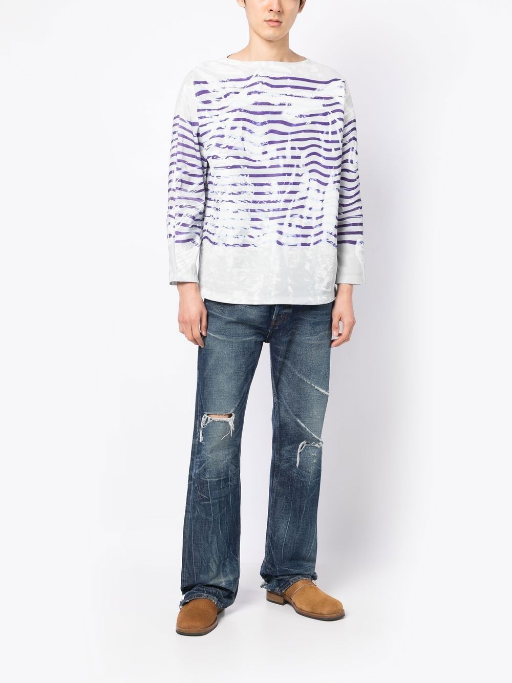 graphic-print long-sleeved top - 2
