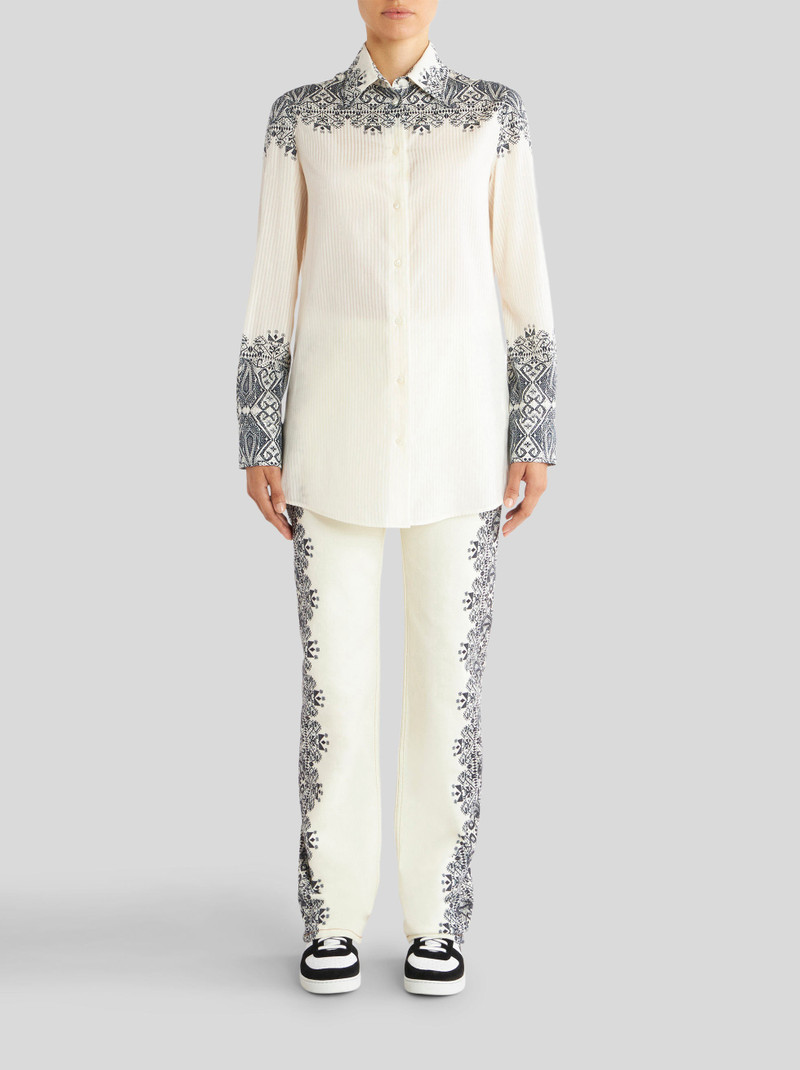 Etro JEANS WITH PLACED PAISLEY PRINT outlook