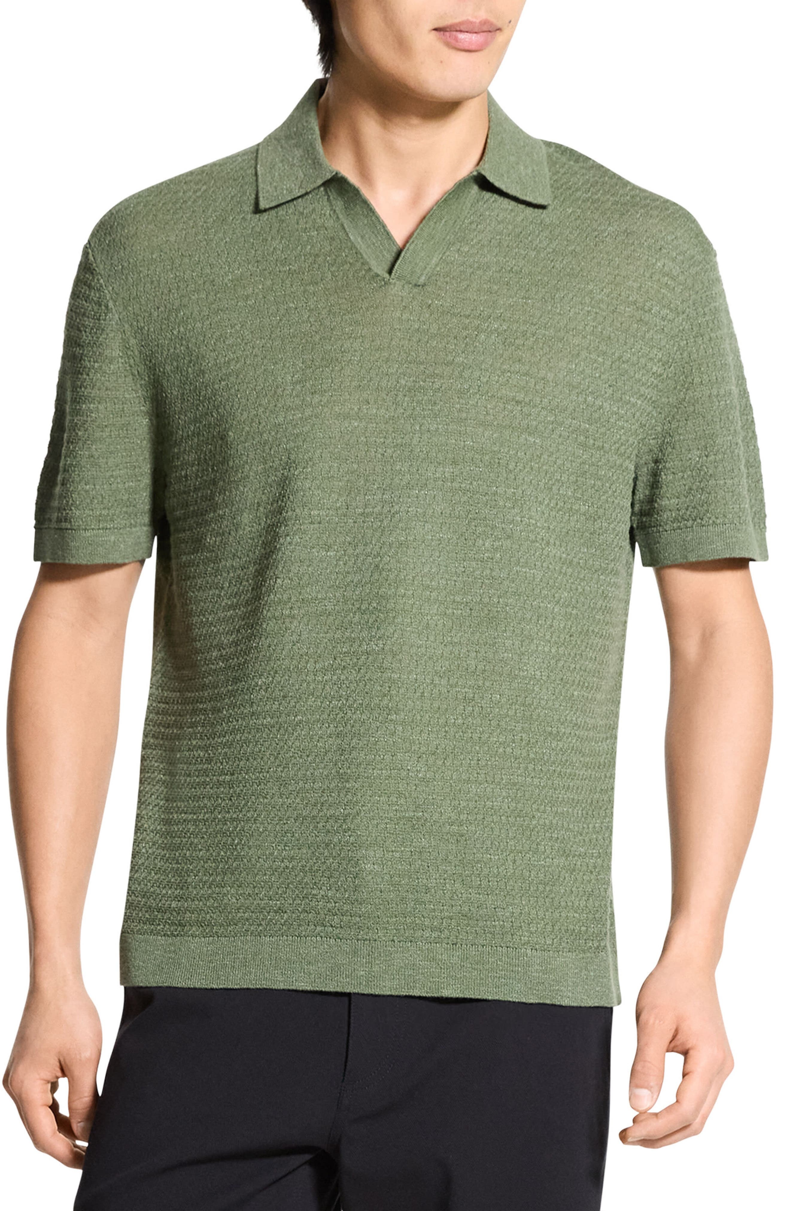 Theory Brenan Linen Blend Polo in Orchard at Nordstrom - 1