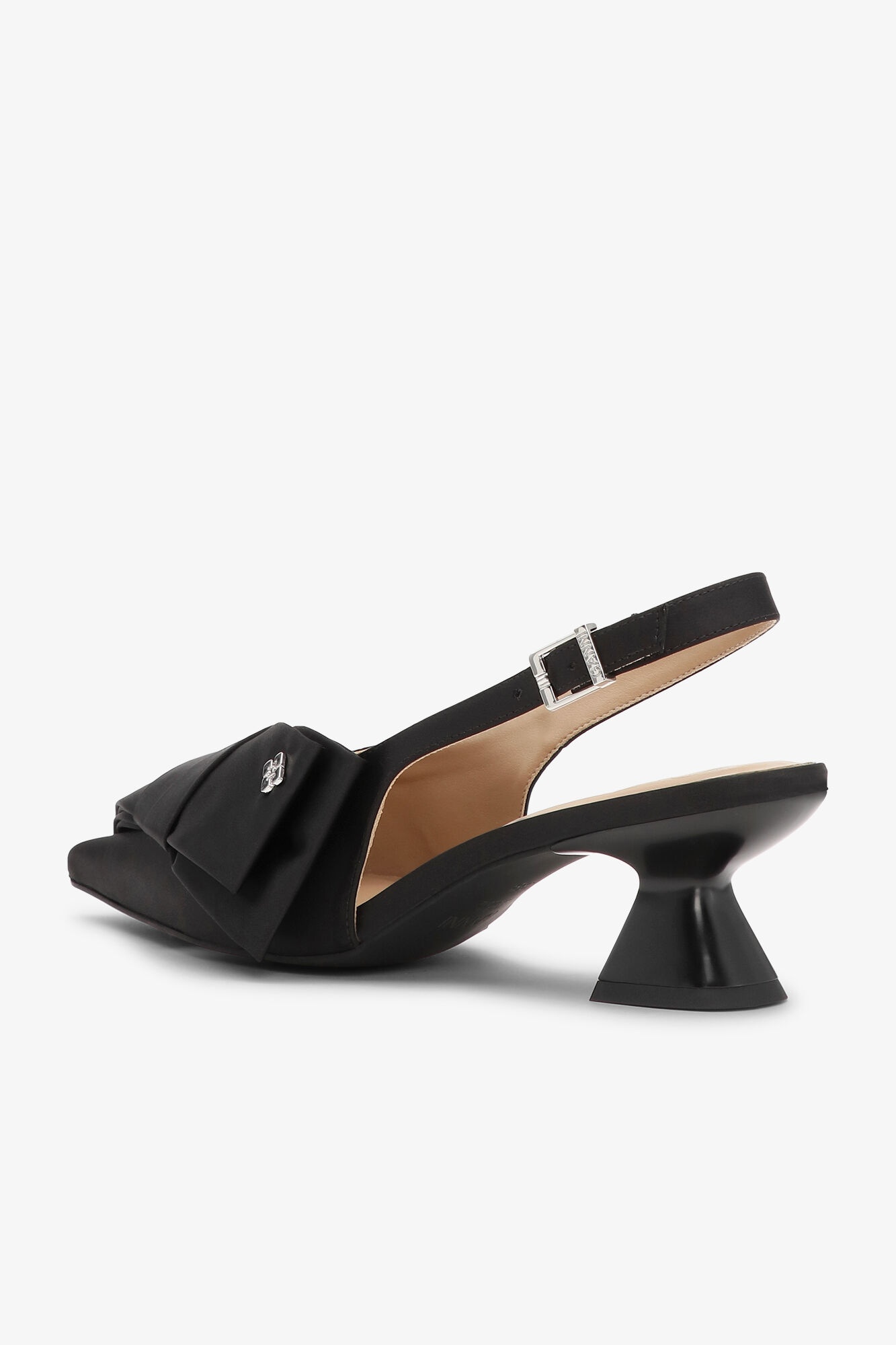 BLACK BOW KITTEN HEEL PUMPS - 3