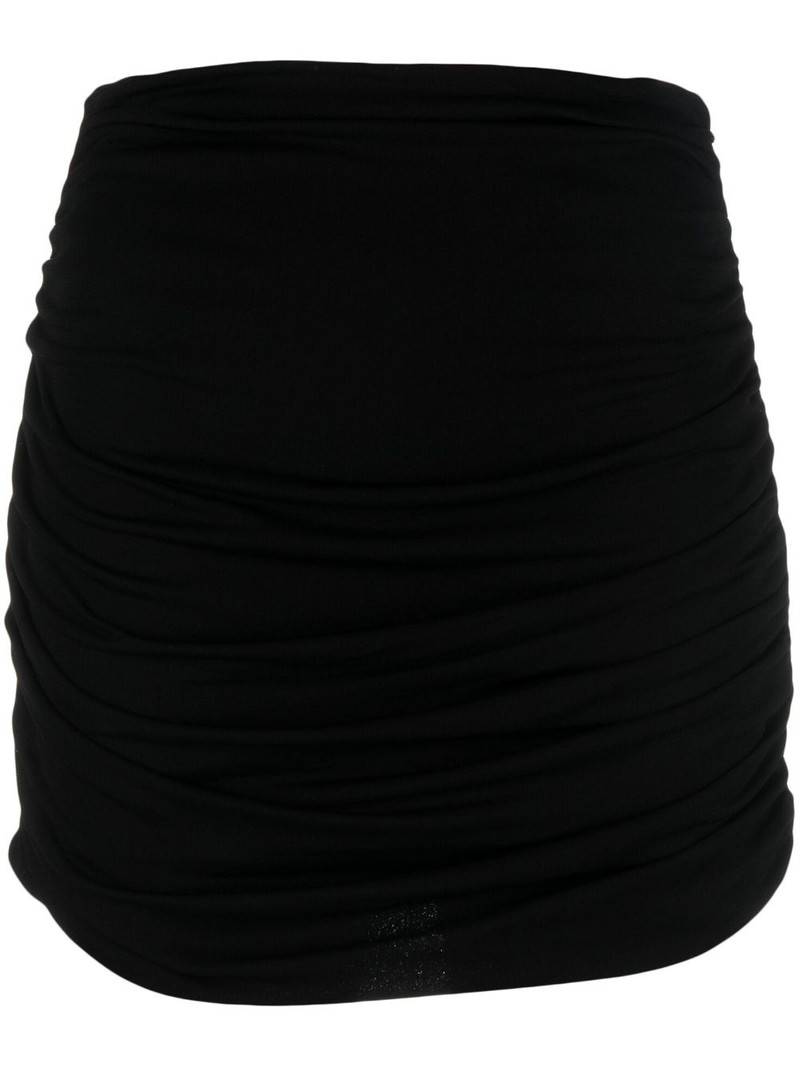 ruched high-waisted mini skirt 1