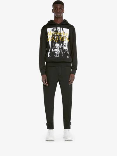 Alexander McQueen Men's Loopback Atelier Print Hooded Sweatshirt in Black outlook
