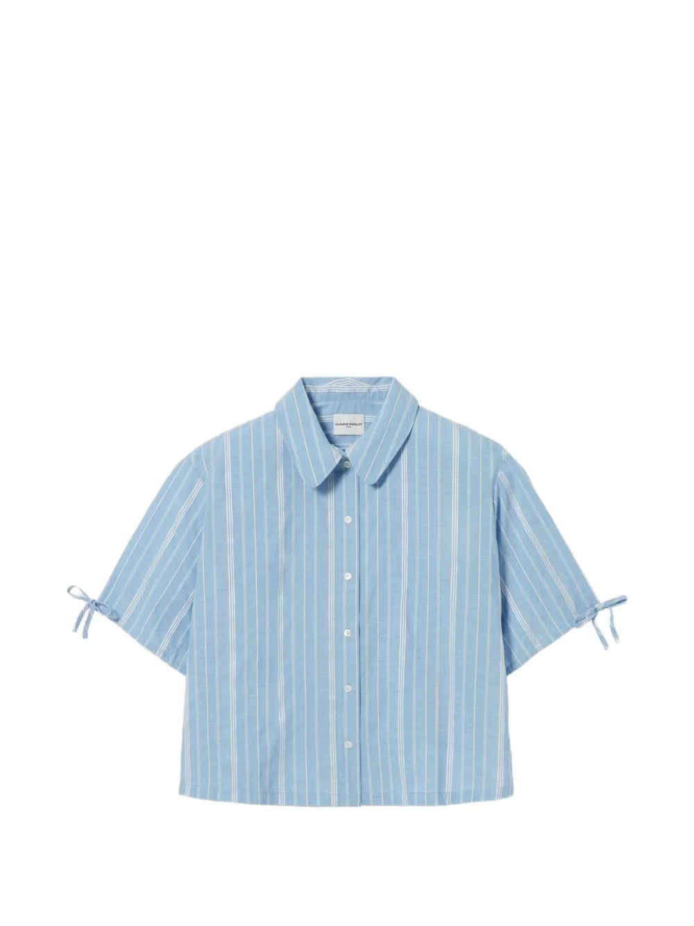 striped tie-cuff shirt - 1