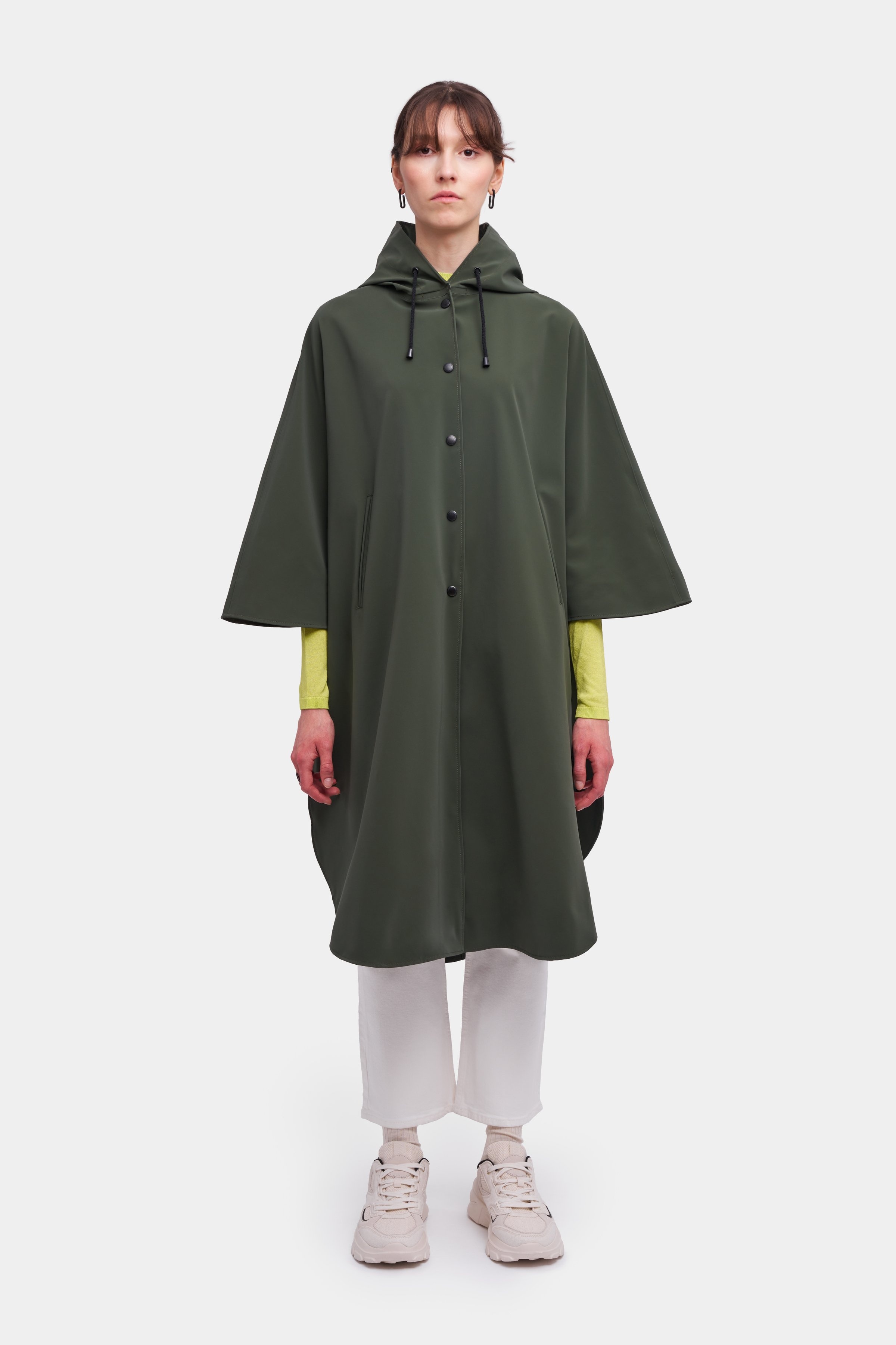 Concert Print Matte Poncho Dark Green - 2