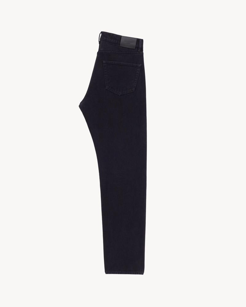 SAINT LAURENT MICK LONG JEANS IN MIDNIGHT BLACK DENIM outlook