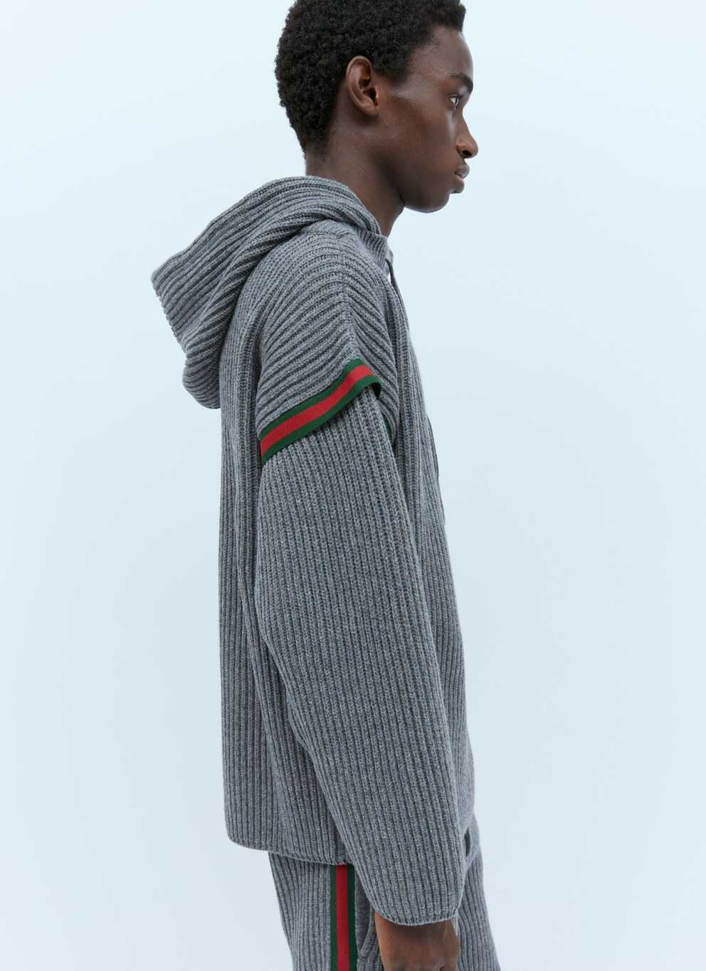 Gucci Men Wool Cashmere Hooded Sweater - 3