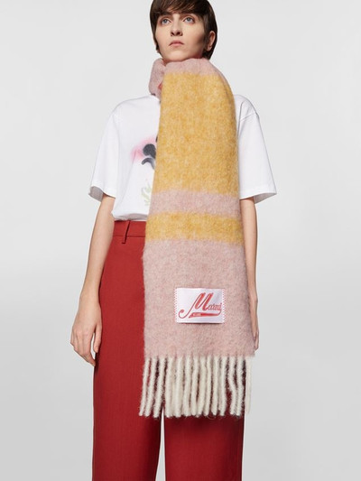 Marni PINK STRIPED MOHAIR SCARF outlook