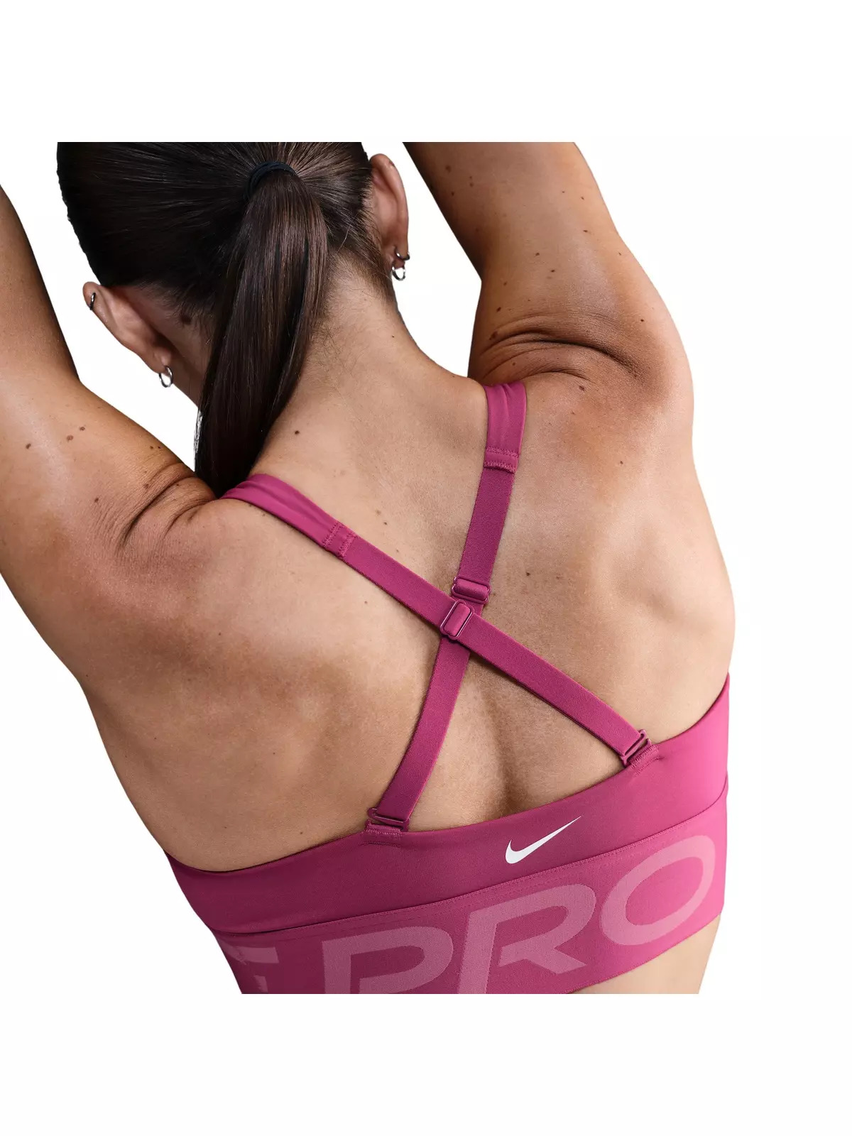 Women's Pro Indy Plunge Medium-Support Padded Sports Bra - Pink - 2