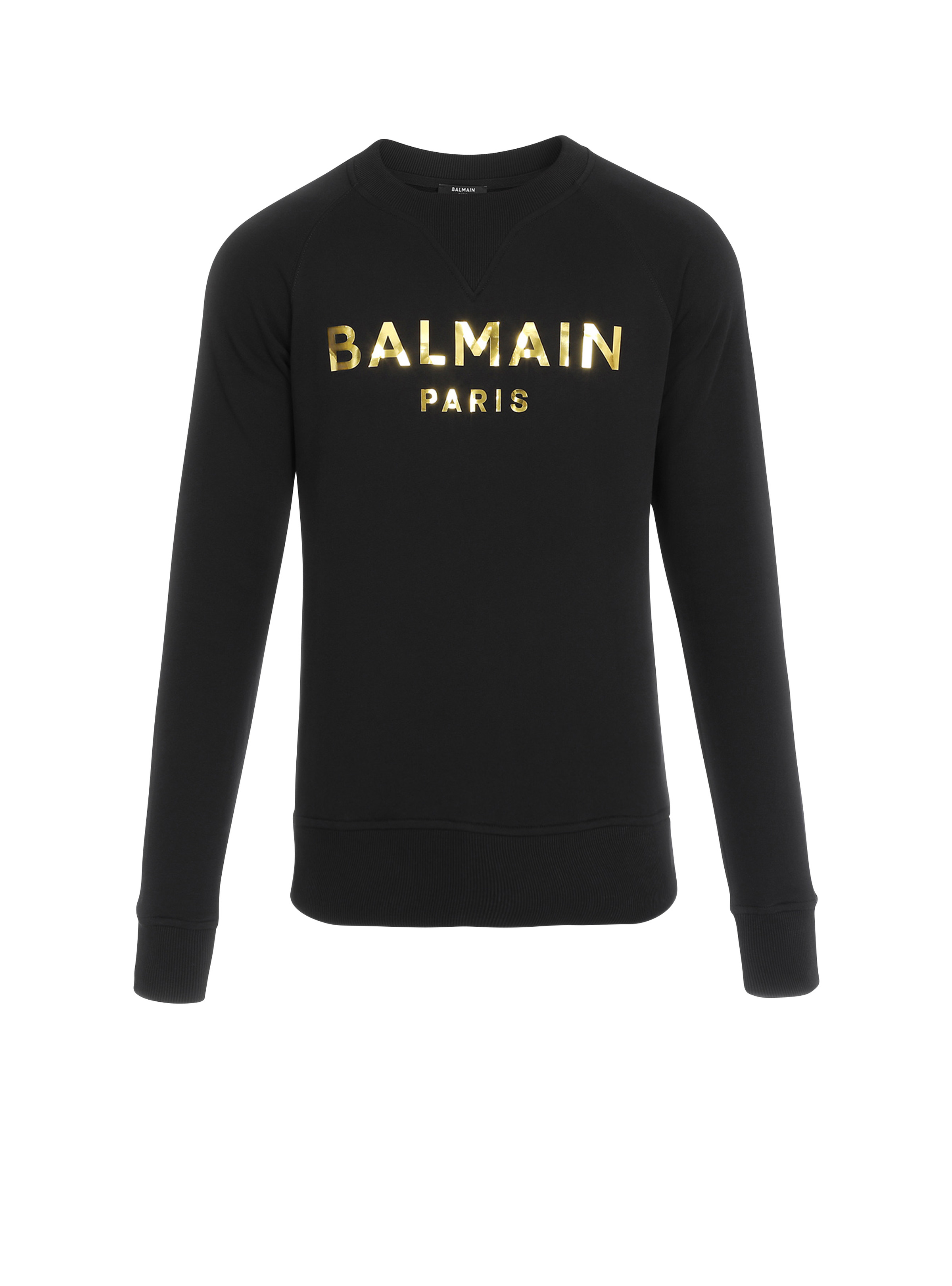 Eco-designed cotton sweatshirt with Balmain Paris logo print - 1