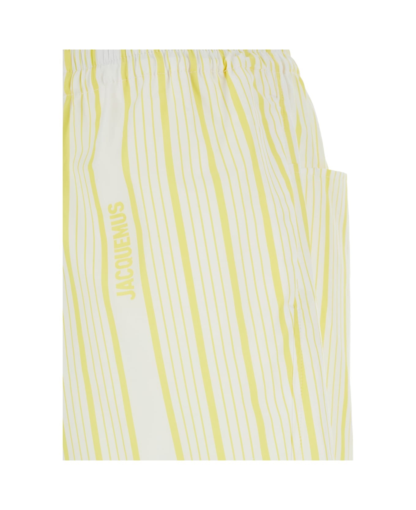 ìle Short Aloe' White Shorts With Logo Lettering On The Front And All-over Striped Motif In Cotton M - 3