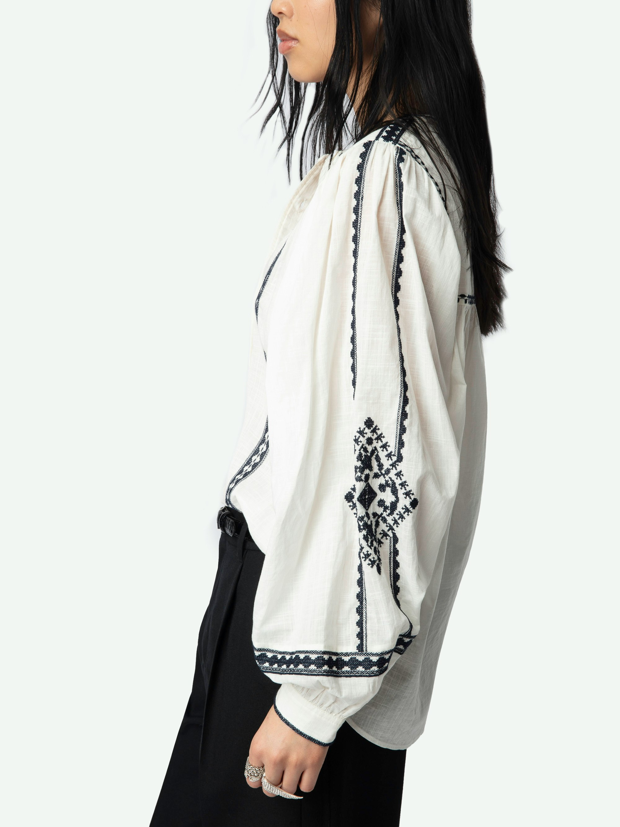 Tigy Oversized Cotton Blouse - 7