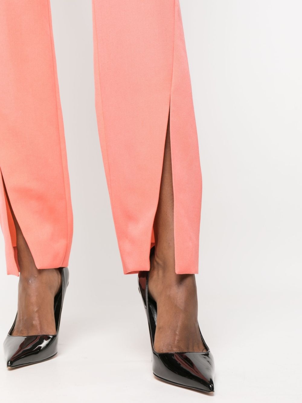 split-hem virgin wool tapered trousers - 5