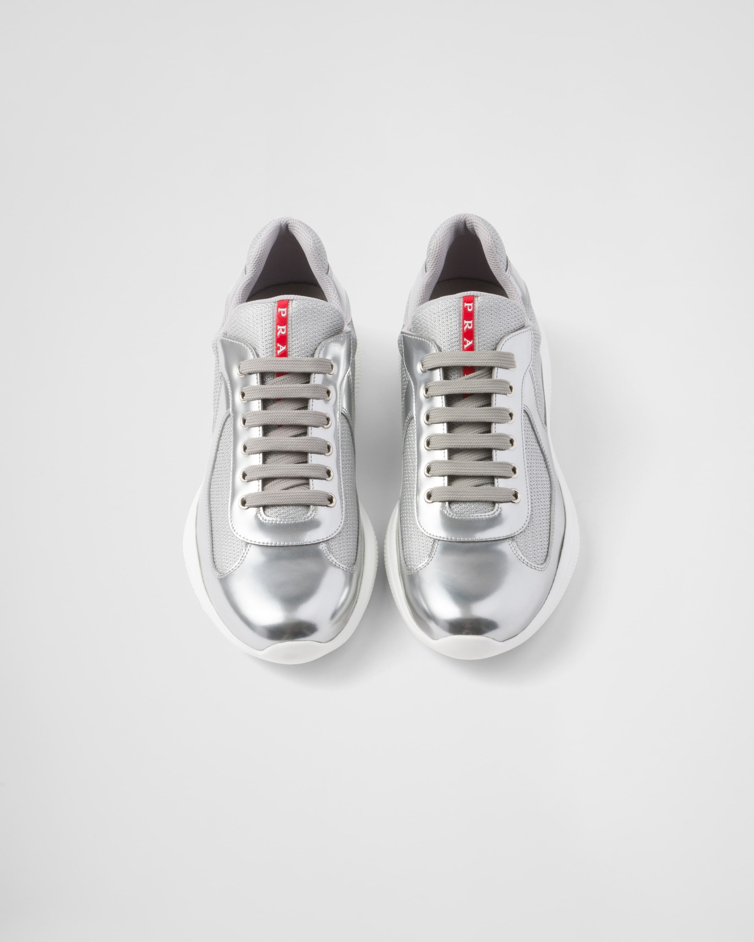 Prada America's Cup metallic leather and bike fabric sneakers - 4