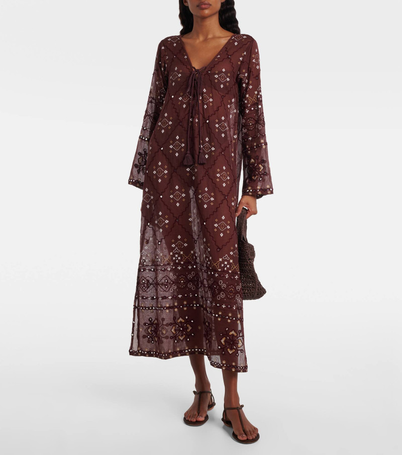 juliet dunn Embroidered cotton kaftan outlook