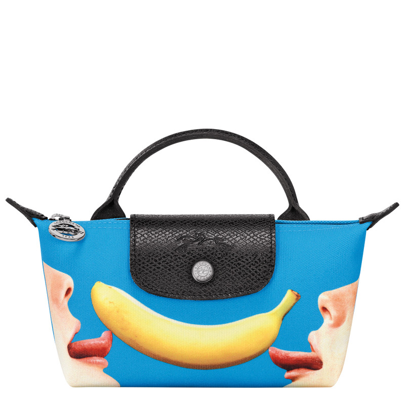 Longchamp x ToiletPaper Pouch Blue - Canvas 1