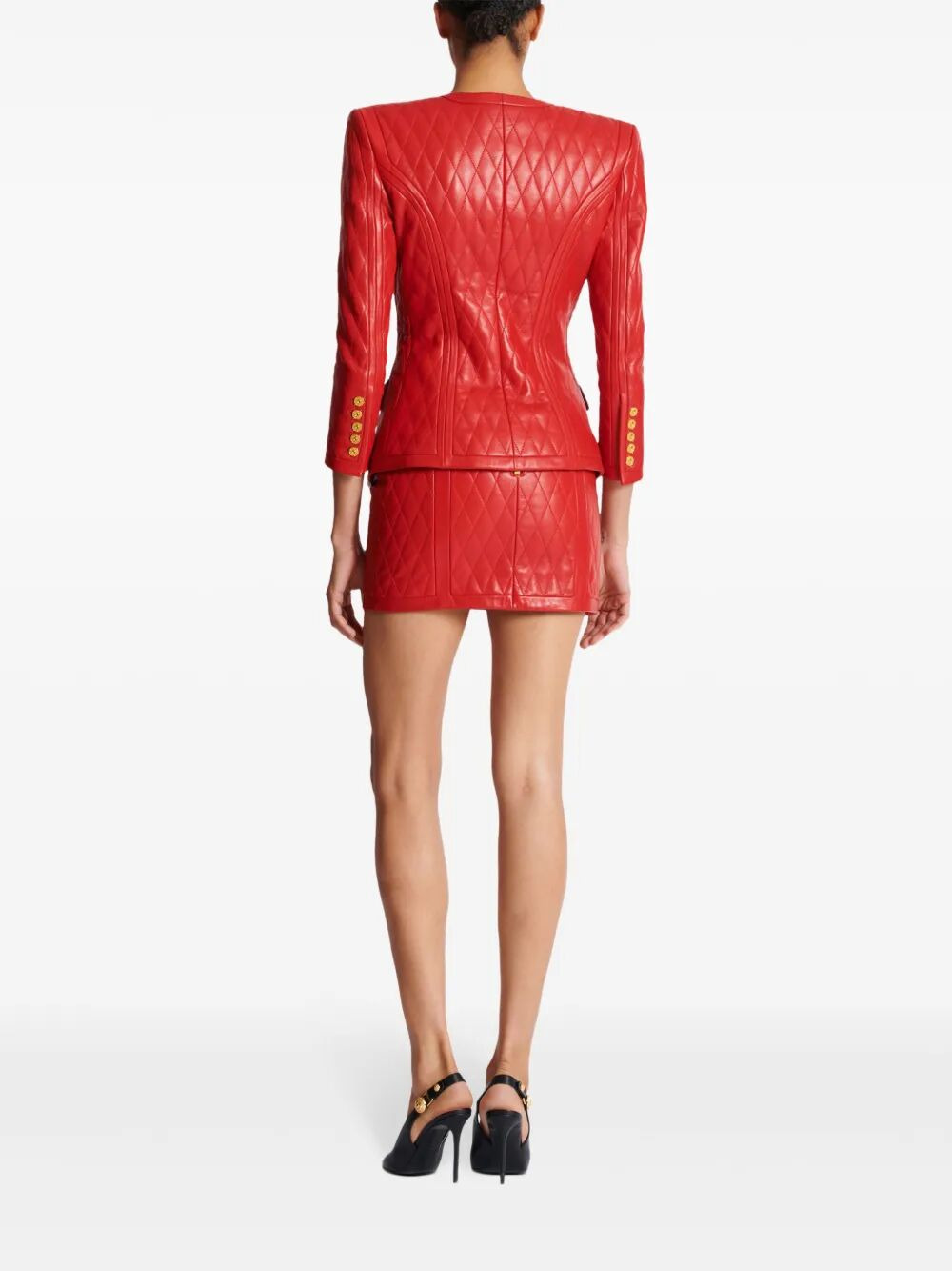 Balmain Women Sd To Sd 2 Pkts Lambskin Quilted Jacket - 6