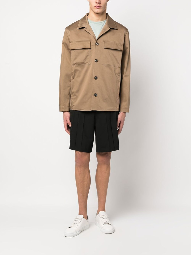 LARDINI long-sleeve stretch-cotton shirt outlook