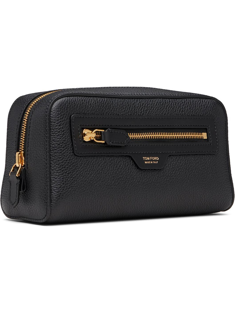 TOM FORD Black Grain Leather Smart Wash Pouch outlook