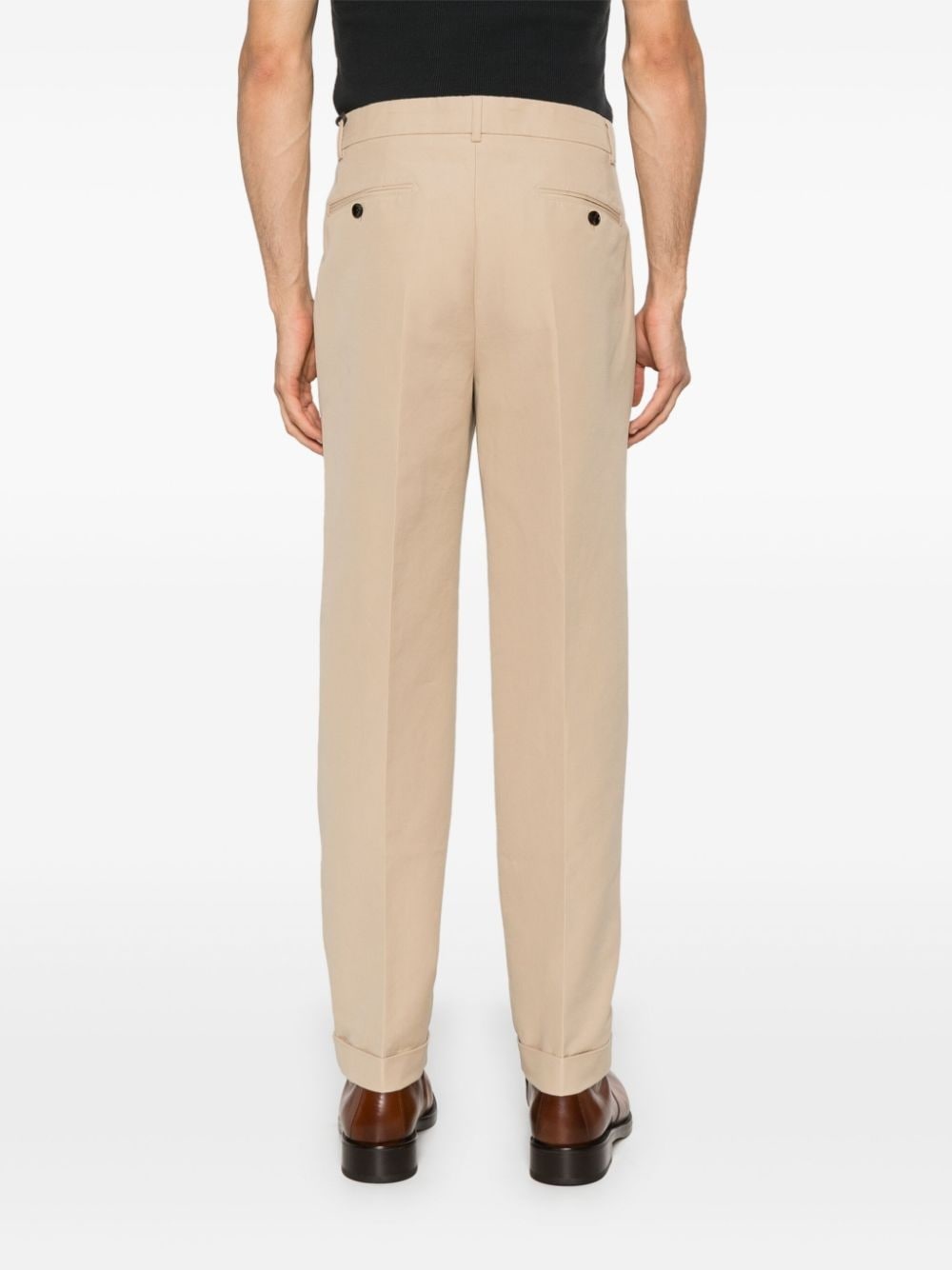 pleat-detail tapered trousers - 4