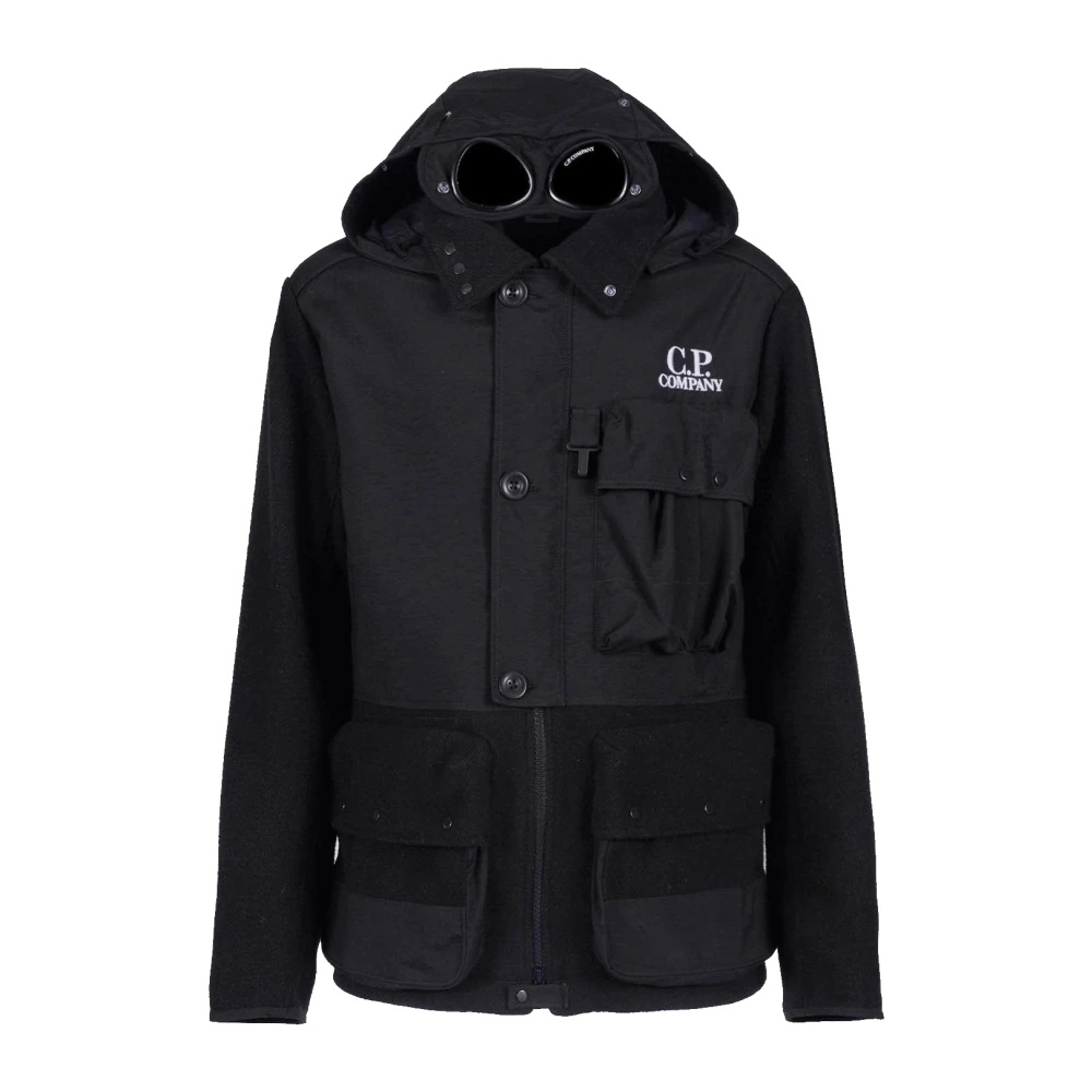 C.P. Company MIXED GOGGLE JACKET WITH DETACHABLE HOOD