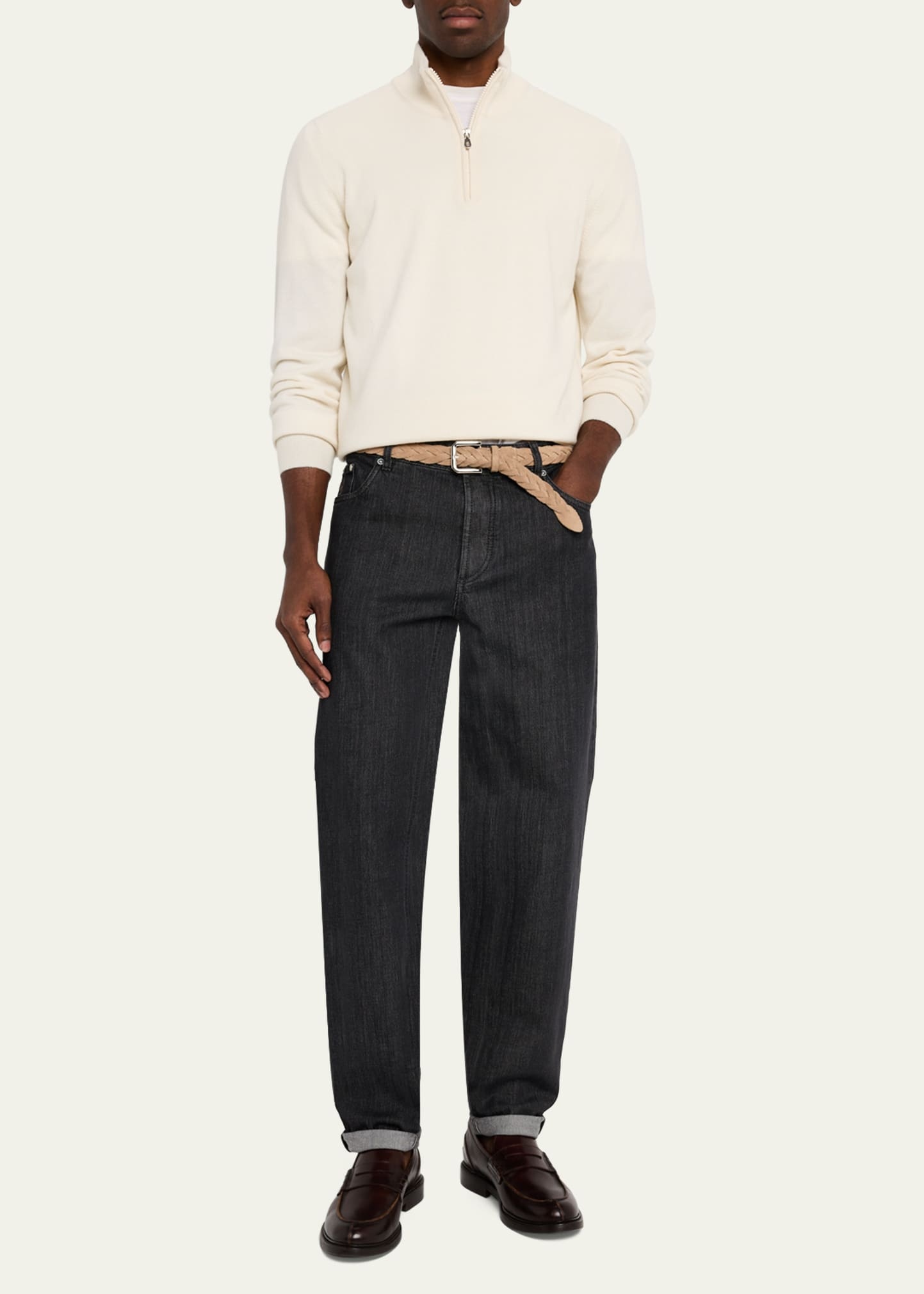 Men's Cashmere Half-Zip Sweater - 2
