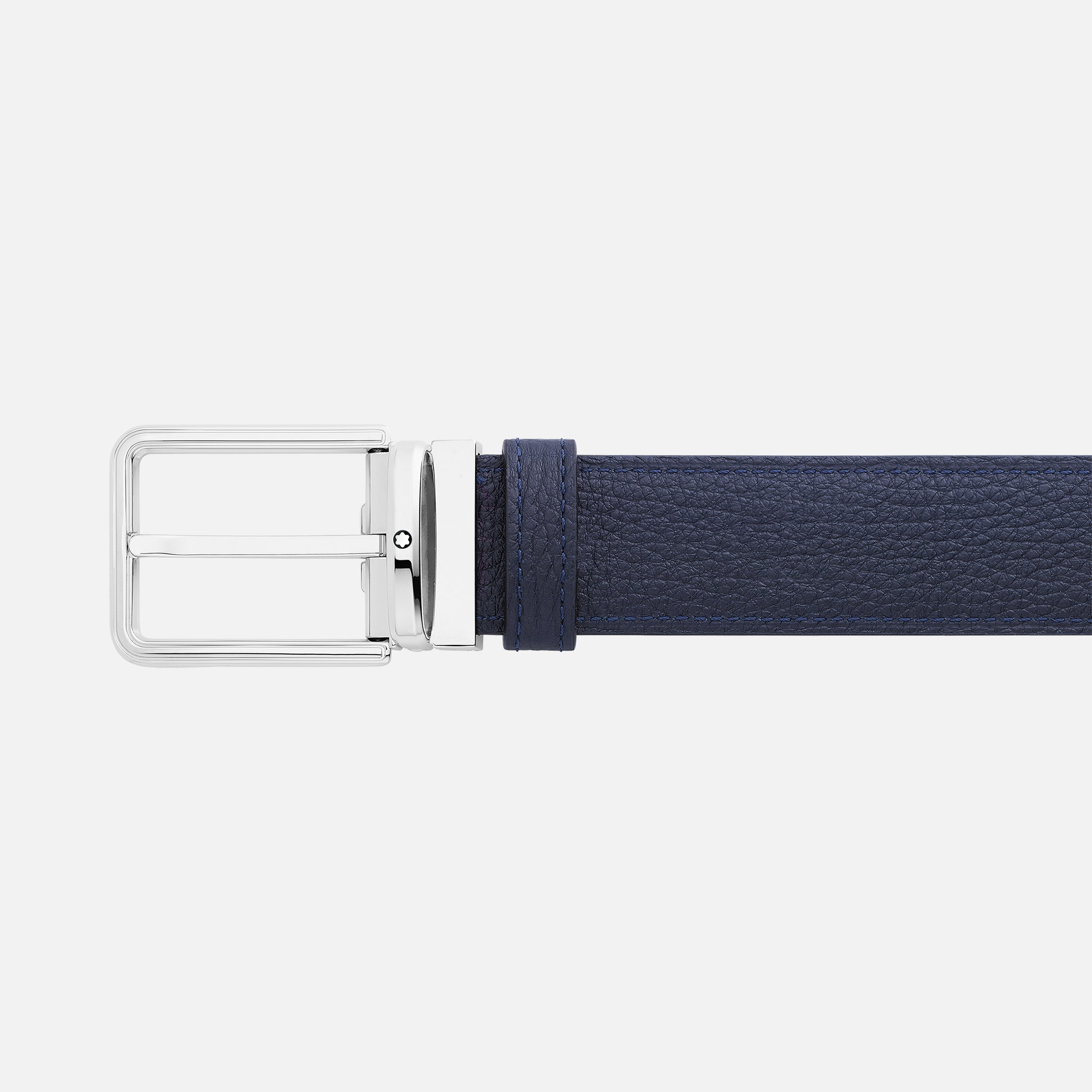 Black/blue 32 mm reversible leather belt - 3