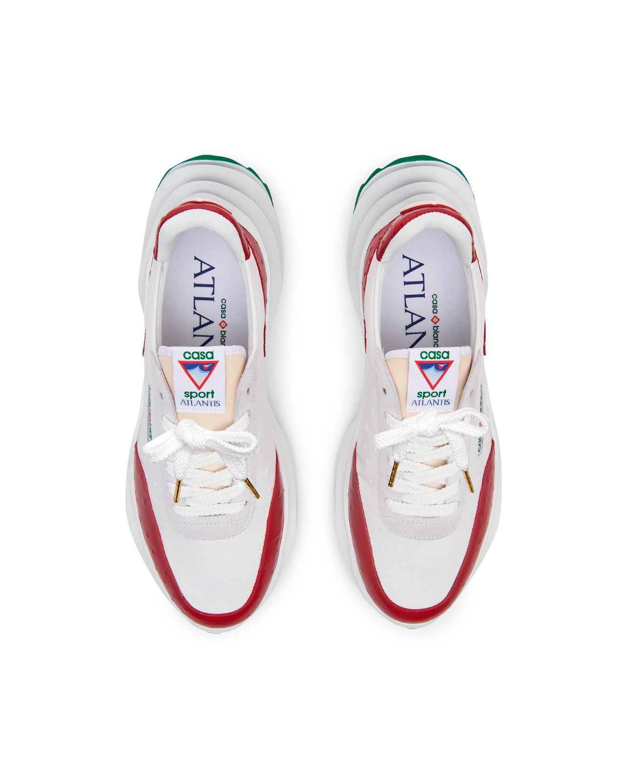 Mens Atlantis Red Ostrich Sneakers | Casablanca Paris - 12
