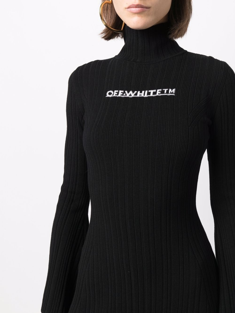intarsia-logo dress - 5