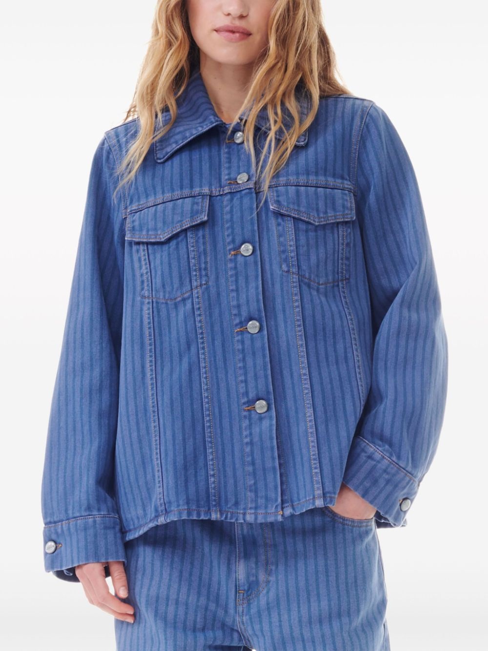 ジャケット GANNI Light Stripe Denim Jacket GANNI Light Stripe Denim Jacket (Ganni/ジャケット) 119063520