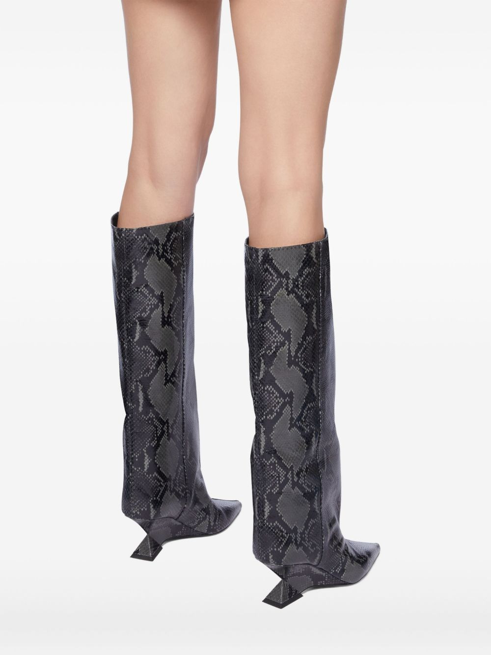 65mm snakeskin-print boots - 4