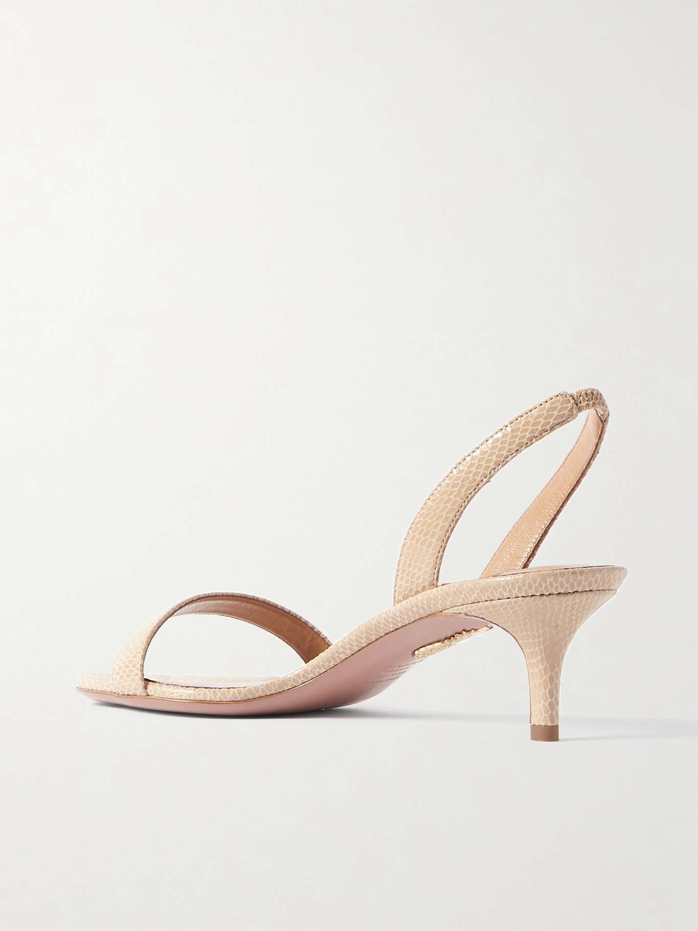 So Nude 50 snake-effect leather slingback sandals - 3