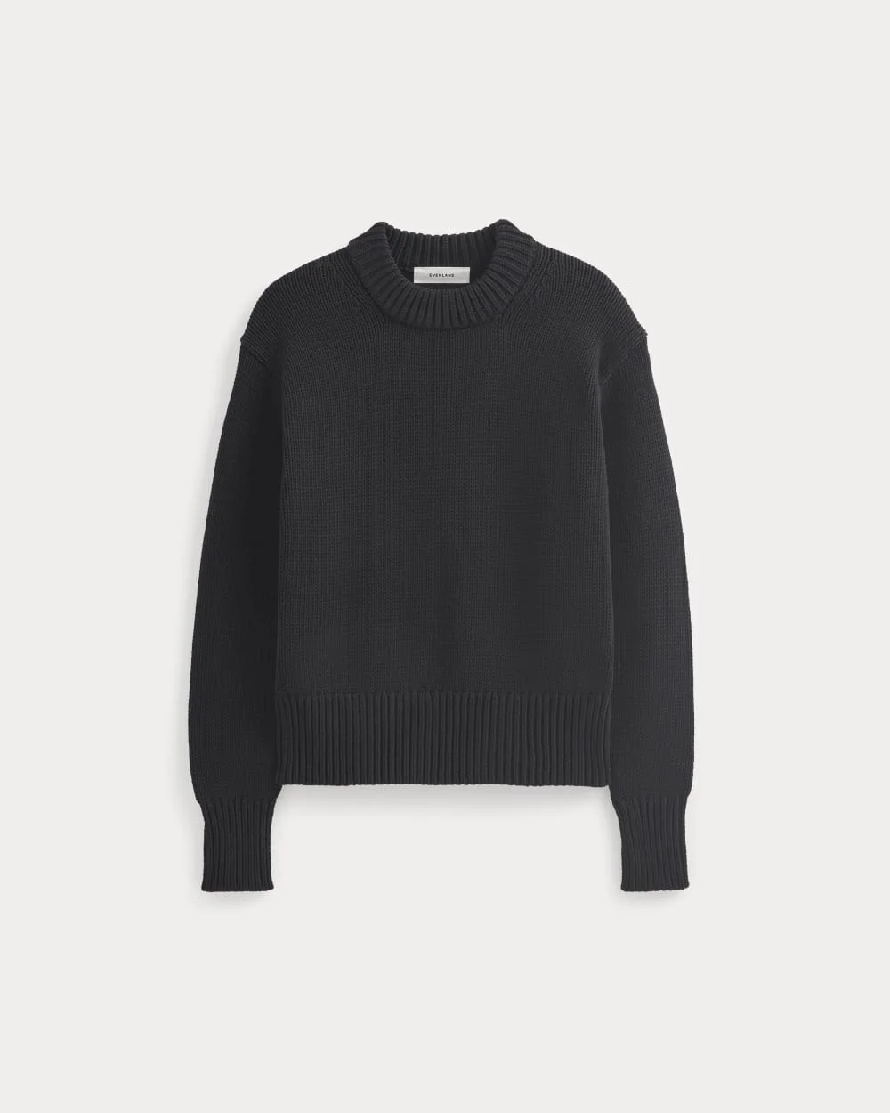 OVERSIZED COCOON CREW IN ELEVATED COTTON - 1