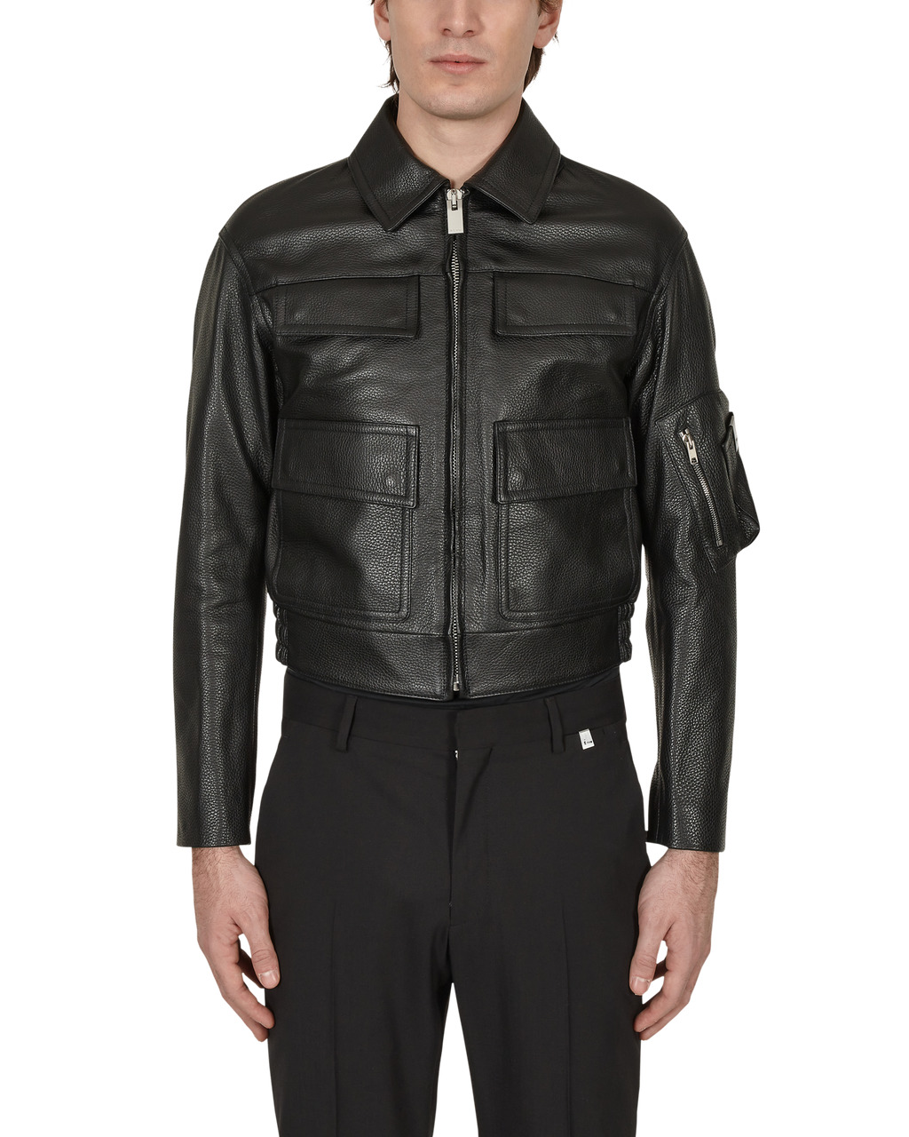 BLACK LEATHER POLICE JACKET - 2