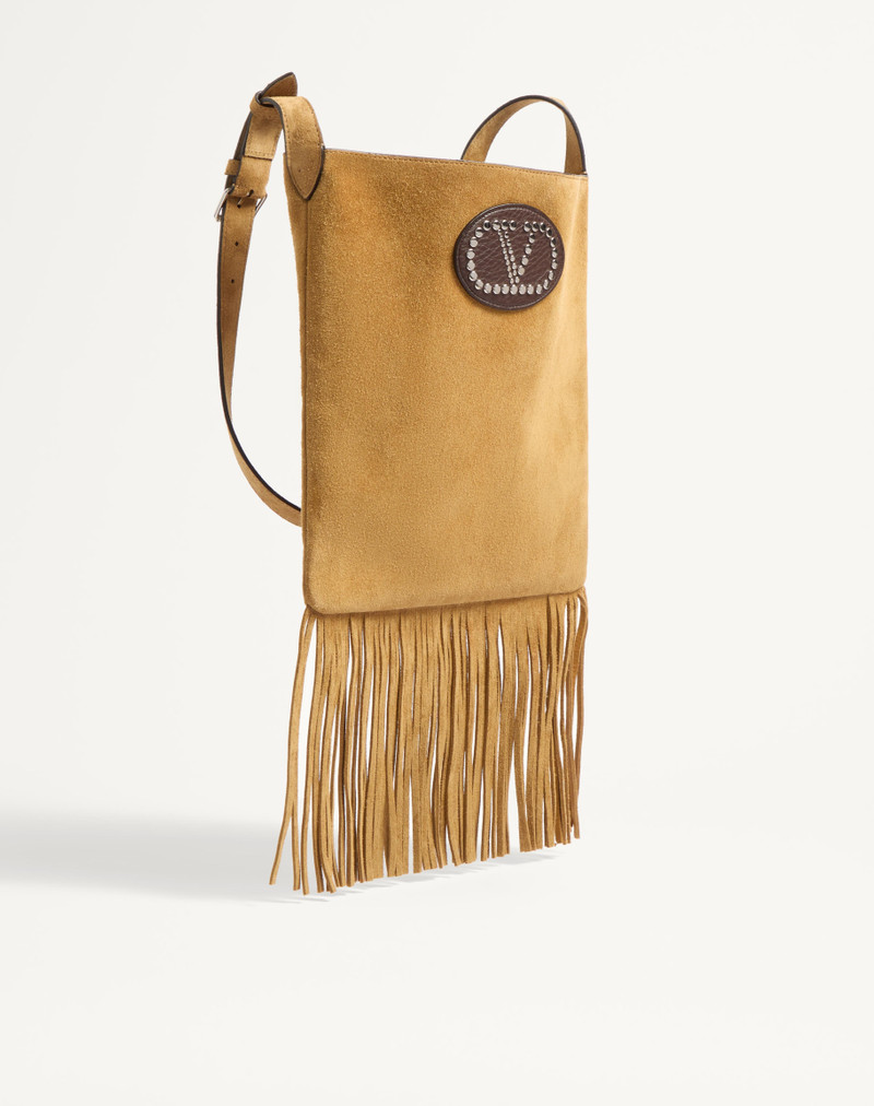 VALENTINO GARAVANI NELLCÔTE SUEDE SHOULDER BAG WITH FRINGES 2