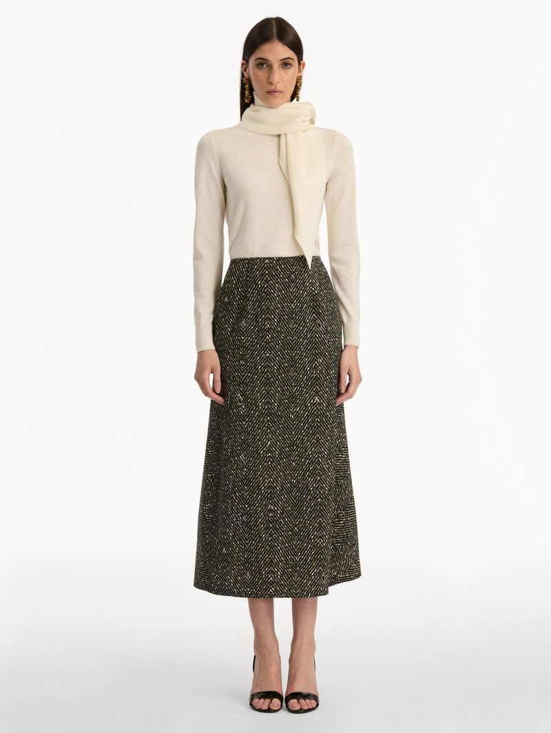Oscar de la Renta CHEVRON WOOL SKIRT outlook